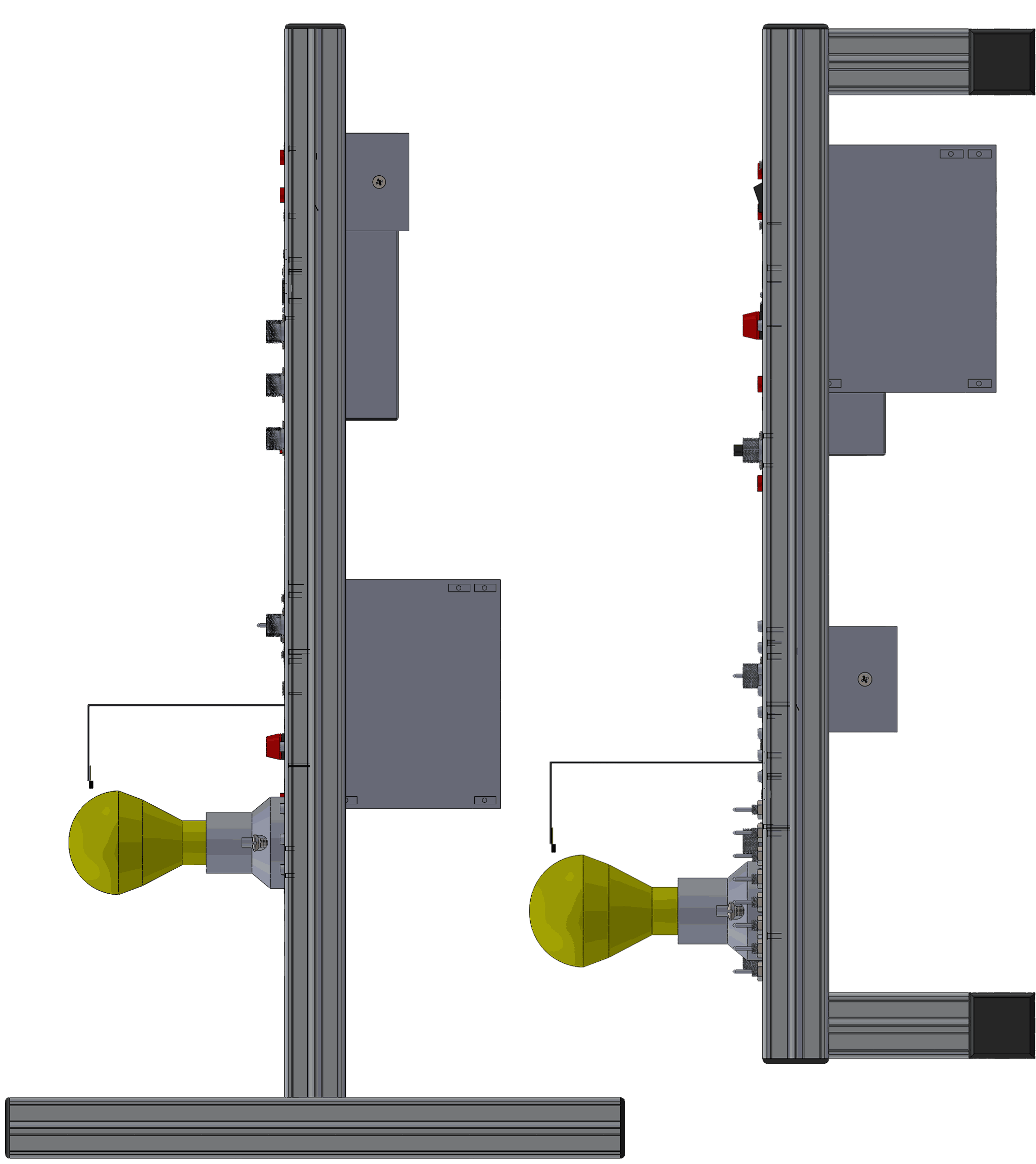 Image of a test bench in a table and in the wall